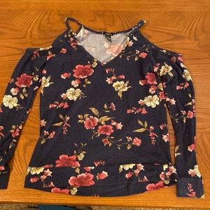 Navy blue floral shirt